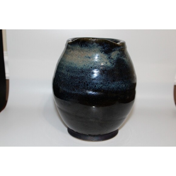 Garold Amsberry Midnight Sun Art Pottery 7" Blue Pitcher Vase Hand Thrown 1.5L - Picture 2 of 7